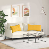 Poduszki na sofę 2 pcs Jasnożółty 80 x 40 cm Tkanina sztruksowa