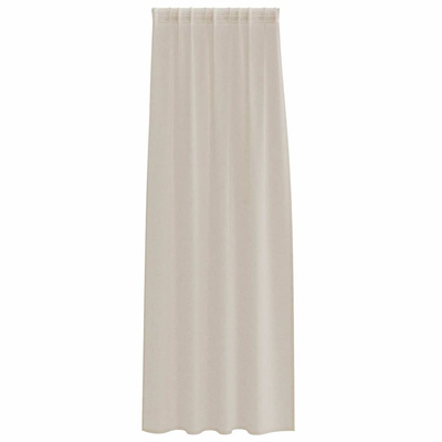 Firany Voile z zasłonami 2 pcs piaskowy 225 x 140 cm Poliester