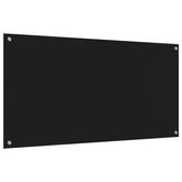 Panel kuchenny Czarny 120 x 60 cm szkło hartowane