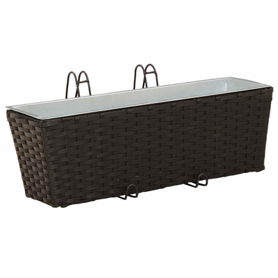 Balustrada 2 pcs Czarny 50 x 17 x 17 cm Metal
