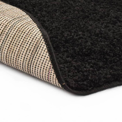 vidaXL Dywan shaggy, 160 cm, czarny