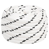 vidaXL Pleciona linka żeglarska, biała, 16mm x 25 m, poliester