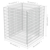 vidaXL Podwyższona donica gabionowa, galwanizowana stal, 90x90x100 cm