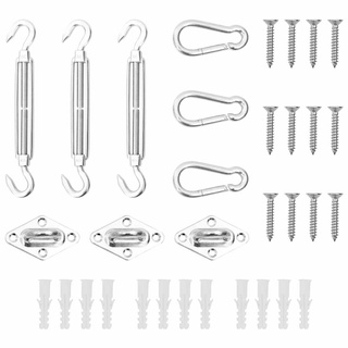 9-cz. zestaw akcesoriów do montażu żagla ogrodowego, stal