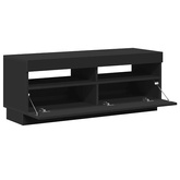 Szafka pod TV z oświetleniem LED, czarna, 100x35x40 cm