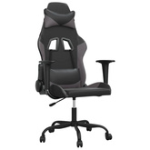 vidaXL Fotel gamingowy, czarno-szary, sztuczna skóra model standard
