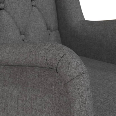 vidaXL Fotel bujany z kauczukowymi nóżkami, ciemnoszary, obity tkaniną