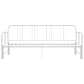 Sofa z wysuwaną ramą łóżka, biała, metalowa, 90x200 cm