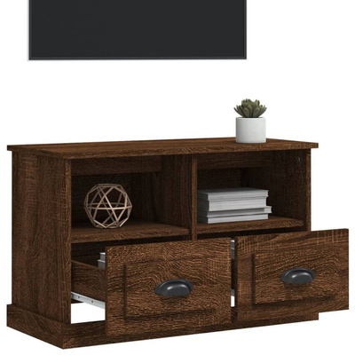 vidaXL Szafka pod TV, brązowy dąb, 80x35x50cm, materiał drewnopochodny