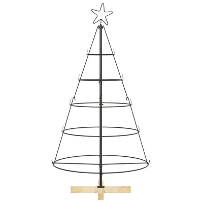 Choinka Stożkowa Świąteczna z podstawą Czarny 126 cm Stal