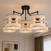 Lampa sufitowa biała/chrom 5xE27 Andy 35-00521