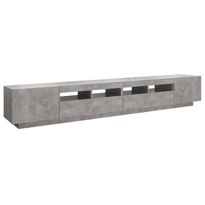 vidaXL Szafka pod TV z oświetleniem LED, szarość betonu, 260x35x40 cm