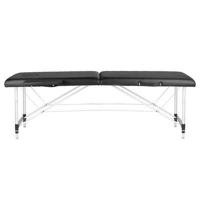 Stół składany do masażu aluminiowy komfort Activ Fizjo 2 segmenty czarny 126963