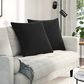 Poduszki na sofę 2 pcs Czarny 60 x 60 cm Tkanina sztruksowa