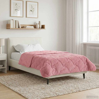 Letni Kołdra Różowy 155 x 200 cm Mikrofibra i Fleece Teddy
