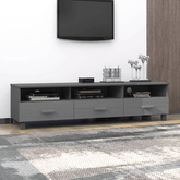 vidaXL Szafka pod TV HAMAR, ciemnoszara, 158x40x40 cm, drewno sosnowe