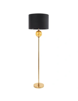 Lampa podłogowa LEONA czarna E27 100W złota