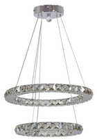 Lampa sufitowa wisząca LED 2 okręgi z kryształami Lords Candellux 31-32515