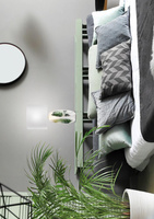 Lampka nocna Palma biała ceramiczna rustykalna z abażurem