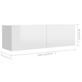 vidaXL Szafki telewizyjne, 3 szt., białe z połyskiem