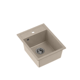 JOHNNY 90 GraniteQ zlewozmywak granitowy river sand (beżowy) 1-komorowy z/o (39x50x20), z syfonem stal szlachetna