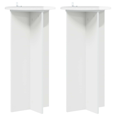 Stojak na rośliny 2 pcs Biały wysoki połysk 40 x 40 x 80 cm