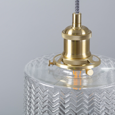 Lampa Wisząca Szklana Złota 35cm Abruzzo Wanda