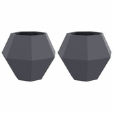 Donica 2 pcs Antracyt 75 x 75 x 60 cm Stal