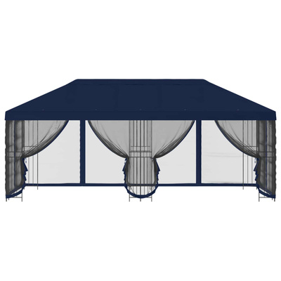 Altana z bokami 6 x 3 m niebieski Poliester i Stal 190