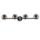 Lampa ścienna sufitowa listwa czarny klosz miedziany 4x40W E14 Acrobat 94-22226