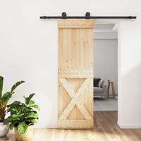 Drzwi przesuwne Naturalny i czarny 70 x 210 cm