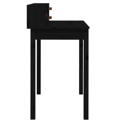 vidaXL Biurko, czarne, 110x50x93 cm, lite drewno sosnowe