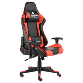 Obrotowy fotel gamingowy, czerwony, PVC vidaXL