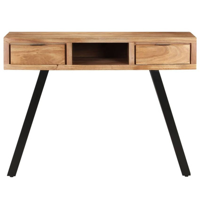 vidaXL Biurko, 107x45x79 cm, drewno akacjowe z naturalną krawędzią