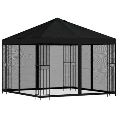 Altana ogrodowa ze ścianami bocznymi 3 x 3 m Czarny