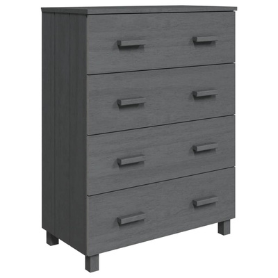vidaXL Komoda HAMAR, ciemnoszara, 79x40x103,5 cm, lite drewno sosnowe