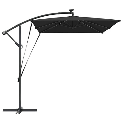 Parasol plażowy Czarny 294 x 200 x 270 cm Poliester i aluminium