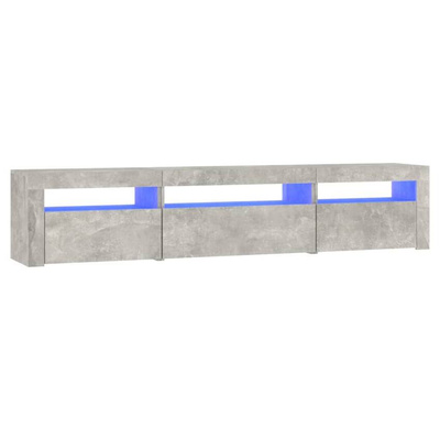 vidaXL Szafka pod TV z oświetleniem LED, szarość betonu, 195x35x40 cm