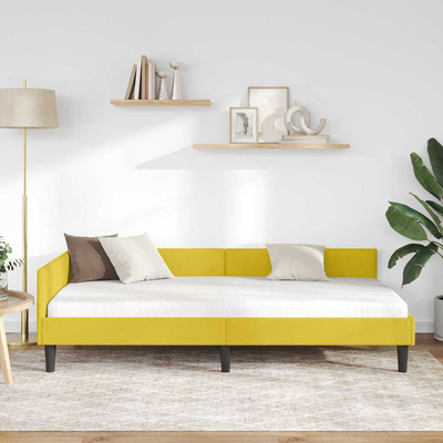 Rama łóżka narożnego Żółty 80 x 200 cm Aksamit