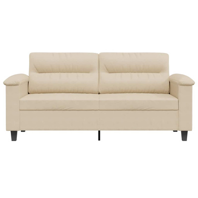 Sofa 2-osobowa, kremowy, 140 cm, tapicerowana mikrofibrą