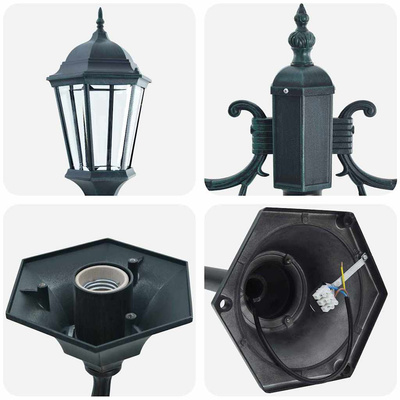 Lampa ogrodowa Vintage szczotkowana zieleń 68 x 20 x 235 cm