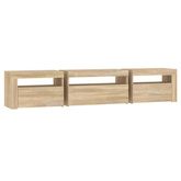 vidaXL Szafka pod TV z oświetleniem LED, dąb sonoma, 195x35x40 cm