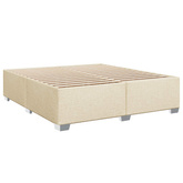 Łóżko Box Spring z materacem i LED kremowy 180 x 200 cm tkanina