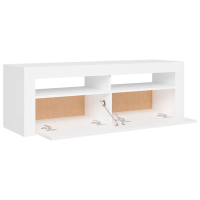 vidaXL Szafka pod TV z oświetleniem LED, biała, 120x35x40 cm