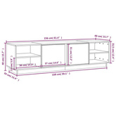 vidaXL Szafka pod TV, czarna, 156x40x40 cm, lite drewno sosnowe