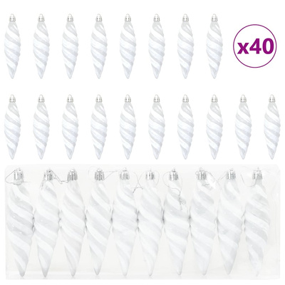Świąteczna kula w spiralnym kształcie 40 pcs Biały