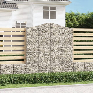 Kosze gabionowe, 12 szt, 200x50x220/240cm, galwanizowane żelazo