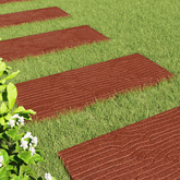 Kamień kroczący 6 pcs Czerwony 60,5 x 25 x 2 cm Guma