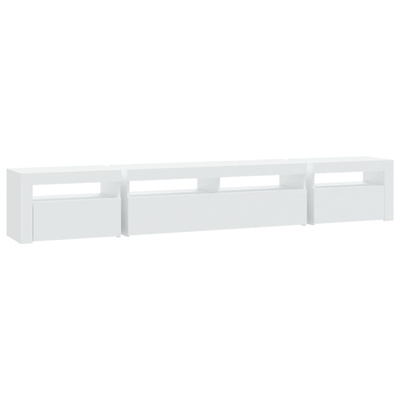 vidaXL Szafka pod TV z oświetleniem LED, biała, 240x35x40 cm