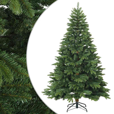 Sztuczna choinka z zawiasami Zielony 210 cm PVC, PE i stal